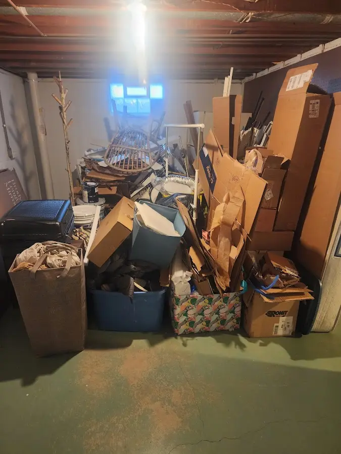 Roll-off dumpster container at job site for 6 Yard Dumpster Rental in Pearl